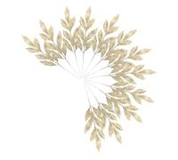 TOYANDONA 12pcs Gold Glitter Christmas Leaves Artificial Leaf Stems for Holiday Tree Picks Sparkling Faux Branches for Vase Wreaths Wrapping Wedding and Festive Home Decor