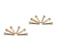 TOYANDONA 12pcs Guitar Bridge Brass Pegs Acoustic Guitar Bridge Pins Bone End Pins Replacement for Folk Acoustic