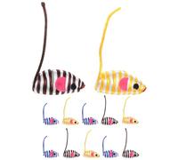 TOYANDONA 12pcs Interactive Cat Mouse with Elastic Rope for Indoor Play Soft and Lightweight Catnip Kitten Exercise and Hunting Fun Random Color
