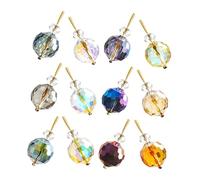 TOYANDONA 12pcs Iridescent Crystal Christmas Ornaments Hanging Balls Mini Prism Decorations for Trees Windows and Parties Vibrant Vintage Glass Baubles for Weddings and Holiday Celebrations