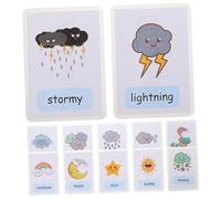TOYANDONA 12pcs Kindergarten Classroom Weather Cognition Flash Cards Sight Words Lightweight Portable Learning Cards Student Supplies