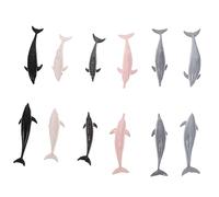 TOYANDONA 12pcs Mini Dolphin Figurines Plastic Simulation Animal Models Educational for Cognitive Learning and Imaginative Play Lightweight