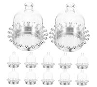 TOYANDONA 12pcs Mini European Style Candy Holder Boxes with Clear Domes and Gold Bases Reusable Wedding Favor Containers for Chocolates Macaroons Cheese and Small Treats Decorative Party
