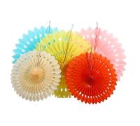 TOYANDONA 12pcs Mini Fake Fan Decor Paper Flower Fan Decoration New Year Party Pendant Decorations Ceiling Hanging