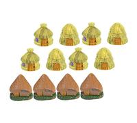 TOYANDONA 12pcs Miniature Cottage Figurines Micro Landscape Garden Decor for Fairy Gardens Photo Props Mini House Accessories Compact Resin Moss Micro Scenery