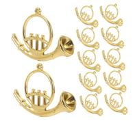 TOYANDONA 12pcs Miniature Gold Trumpet Ornaments for Christmas Tree DIY Plastic Sax Instrument Models for Holiday Decor Dollhouse Accessories Festive Party Decorations