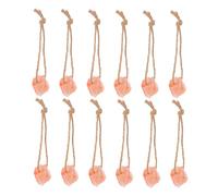 TOYANDONA 12pcs Natural Pink Salt Blocks for Livestock Mineral Rich Chew for Alpaca Horse Cattle Deer Goat Durable Salt with Hanging Rope for Farm Animal Nutrition and Hydration