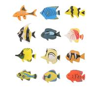 TOYANDONA 12pcs Ocean Sea Animal, Assorted Mini Plastic Animal Toy Set, Realistic Under The Sea Life Figure Bath Toy for Child Educational Party Cake Topper School Projects
