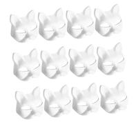 TOYANDONA 12pcs Paintable White Cat Masks for DIY Paper Face Mask Kit for Halloween Masquerade Party School Crafts Family Art Activities
