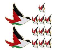 TOYANDONA 12PCS Palestine Flag Lapel Pin - Dove of Peace Enamel Brooch Patriotic Middle East Awareness Pin for Suit Jacket or Scarf - Unisex Palestinian Badge