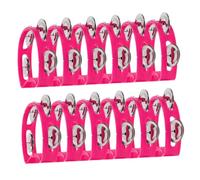 TOYANDONA 12pcs Plastic Handheld Tambourines with Bells for Adults Hand-operated Rhythm Instruments Easy-clean Percussion Bells for Parties Classroom Music Activities Group Learning