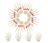 TOYANDONA 12pcs Realistic Plastic Skeleton Hands Creepy Halloween Props for Graveyard Haunted House and Escape Room Decor Weatherproof Design for Spooky Atmosphere