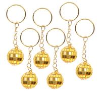 TOYANDONA 12pcs Retro Mini Disco Ball Keychains with Gold Accent Mirror Finish Reflective Party Favors for Disco Parties Halloween Christmas Decorations Set