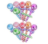 TOYANDONA 12Pcs Round Lollipop Balloons Set, Inflatable Candy Theme Party Decorations for Birthday, Wedding, Christmas, Sweet Photo Props and Party Favor Balloons