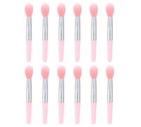TOYANDONA 12pcs Silicone Lipstick Applicator Brush for Applying Lip Colour and Gloss, Soft Pink Silicone Material, for Home Use and Work, Compact Lip Balm and Makeup Brush for Those Who Love