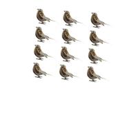 TOYANDONA 12pcs Simulation Small Sparrow Figurines Artificial Birds Desktop Adornment for Garden Home Office Decoration Random Color