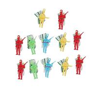 TOYANDONA 12Pcs Soldier Parachute Slow Landing Flying Army Men for Outdoor Play Easy Install Educational and Creative Simulation Game Gift for Boys
