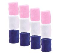TOYANDONA 12Pcs Sports Wrist Sweat Bands Breathable Elastic Wrist Braces for Teens Yoga Running Fitness Comfortable Wristbands White Pink Blue
