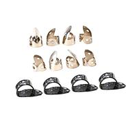 TOYANDONA 12pcs Stainless Steel and Celluloid Finger Pick Set for Guitar Banjo Ukulele Metal Finger Picks and Rings for Acoustic Practice and Performance
