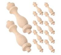 TOYANDONA 12pcs Unfinished Solid Wood Decorative Spindles 7.5x1.8cm for Indoor Staircase Balusters and Craft Wood Balusters Replacement