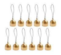 TOYANDONA 12pcs Vintage Alloy Bells for DIY Hanging Crafts with Black Rope Metal Ornaments for Christmas Tree Decoration Rustic Jingle Bells for Home and Garden Accent