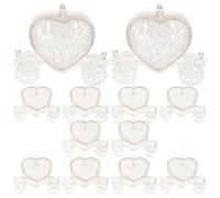 TOYANDONA 12pcs Wedding Candy Boxes, Glitter Heart Carriage Favor Box, Pumpkin Carriage Candy Cases, for Bridal Showers, Baby Showers Valentine's Day White