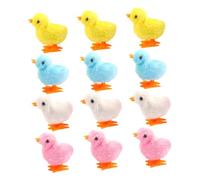 TOYANDONA 12Pcs Wind-up Jumping Chick for Cats Manual Clockwork Easter Chicks in Mixed Colors Interactive Novelty Boredom Busters and Pet Activity Stimulators