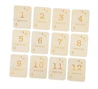 TOYANDONA 12pcs Wooden Milestone Cards for Growth Natural Wood Slices for Newborn Photography Props Track Age Milestones Stylish Keepsakes