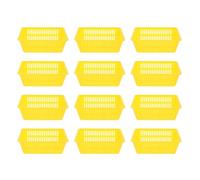 TOYANDONA 12pcs Yellow Plastic Coin Storage Baskets for Collectors, Small Hollow Desktop Organizing Bins for Coin Cases and Game Machine Use