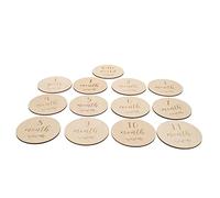 TOYANDONA 13pcs Growth Cards Natural Wooden Monthly Photography Props for Shower and Social Media Keepsakes Track Your First Year