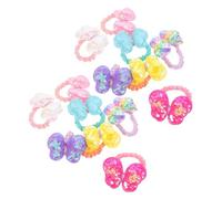 TOYANDONA 14pcs Glitter Bow Hair Ties for Soft Elastic Sequin Butterfly Scrunchies with Playful Gradient Colors Strong Hold Hair Accessories for Boy Girl Ponytails
