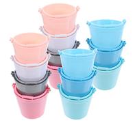 TOYANDONA 14Pcs Miniature Water Bucket Lightweight Plastic Sand Bucket Model for DIY House Decor and Outdoor Play Colors Including Pink and White for Childrens Party and Garden Activities