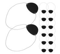 TOYANDONA 14pcs Pirate Eye Patch Soft Felt Single Eye Patch Comfortable Black Rope for Halloween Costume Party Festival Cosplay Accessories for Boys