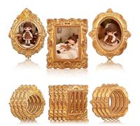 TOYANDONA 15 Pcs Miniature Photo Frames 1.57 Inch Vintage Gold Edge Mini House Decor Craft Frames for Dollhouse Accessories Diy Projects