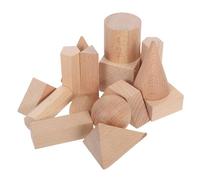 TOYANDONA 15pcs Building Blocks Natural Wood Geometric Cube for Educational Math Tools for Early Learning Parent Interaction Fun DIY Crafts