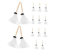 TOYANDONA 15pcs Dollhouse Miniature Cleaning Supplies Tiny Mop Accessories for Dollhouse Decor for DIY Play and Festival Party