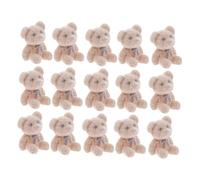 TOYANDONA 15pcs Flocked Mini Bear Decorations Soft Touch Tiny Animal Figurines for Wedding Party Favors Shower DIY Craft Supplies Bulk