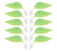 TOYANDONA 15pcs Glow Green Plastic Frog Tank Suction Cup Platforms for Betta Fish Resting Leaf Pad Aquarium Decoration Terrarium Turtle Habitat Accessories