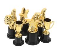 TOYANDONA 15pcs Mini Gold Star and Thumbs Up Trophy Small Plastic Soccer Award Cups for School Rewards Sports Competitions and Party Prizes