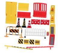 TOYANDONA 15pcs Mini Traffic Sign Model for Realistic Road Sign Simulation with Stable Plastic Barricades Early Education Traffic Cognition Playset for Safety Awareness and Interactive