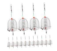 TOYANDONA 15pcs Outdoor Fishing Bait Cage Lure Feeder Trap Fishing Lure Bait Cage Fishing Feeder Bait Cage Fishing Trap Cage Carp Fishing Tackle Kit Fishing Lure Cages Stainless Steel Silver