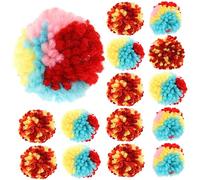 TOYANDONA 15Pcs Plush Cat Balls Kitten Soft Elastic Indoor Interactive Colorful Play Balls for Cats Stress and Stimulate Curiosity Random Color