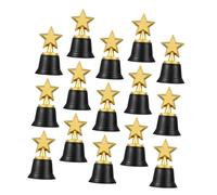 TOYANDONA 15pcs Small Star Plastic Trophies for Lightweight Student Awards Classroom Recognition Ceremony Party Prizes School Event Five Pointed Star Design