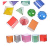 TOYANDONA 15pcs Translucent Light Table Manipulatives Geometric Solids Educational for Interactive Volume Area Calculation Math Skill Enhancement Classroom Use