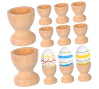 TOYANDONA 15pcs Wooden Egg Cups Wooden Egg Holder Stand Cup Toy Stand Display Storage Tray for Kids DIY