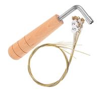 TOYANDONA 16 Metal Lyre Harp Strings Set with Tuning Wrench Clearly Labelled Stable and Uniform Sound Instrument String Replacement for Classical Learners Lap Harp Lyre Accessory Wood Instrument Kit