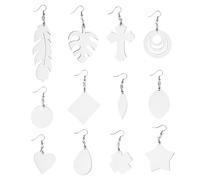 TOYANDONA 16 Pairs Heat Transfer Earring Blanks DIY Jewelry Making Accessories Sublimation Earrings Materials for Handmade Crafting