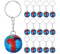 TOYANDONA 16 Pcs Colorful Globe Keychains, Planet Earth Keyring Pendant for Backpack Traveler Educational Tool Hanging Ornaments