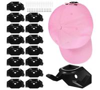 TOYANDONA 16 Pcs Hat Hooks Hat Wall Hangers Black Plastic Minimalist Strong and Sturdy Design Can Be Hung on Walls Or Doors for Home and Office Use