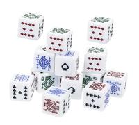 TOYANDONA 16Pcs Acrylic Poker Dice White Square Corners Wear-resistant Game Props for Family Fun Portable Liars Dice and Board Games Accessory